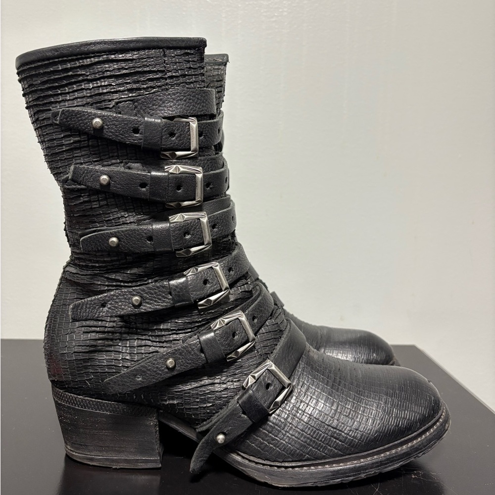 A.S.98 Black Textured Boots size 40
